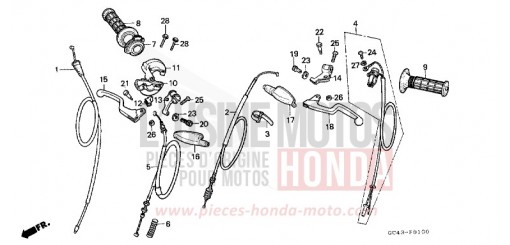 HANDLE LEVER/CABLE CR80RH de 1987